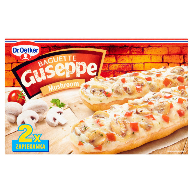 Dr. Oetker Guseppe Zapiekanka z pieczarkami pomidorami i serem edamskim 250 g (2 x 125 g)