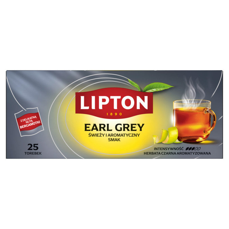 Lipton Earl Grey Herbata czarna aromatyzowana 37,5 g (25 torebek)
