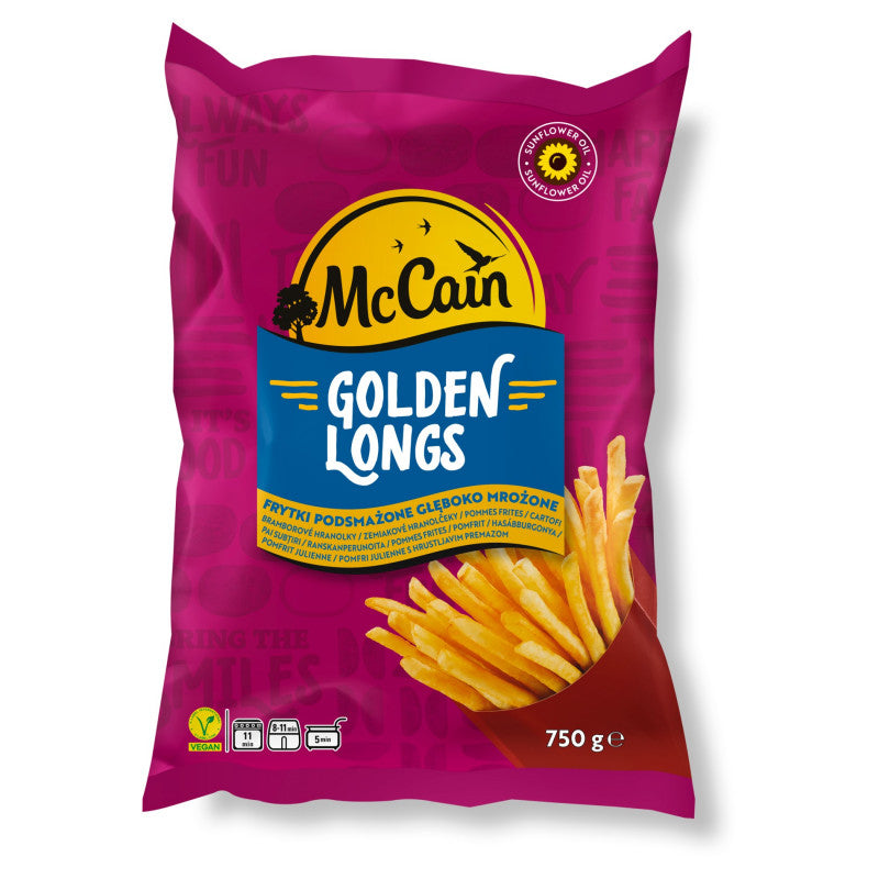 McCain Golden Longs Frytki podsmażone głęboko mrożona 750 g