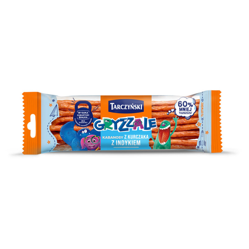 Tarczyński Gryzzale Kabanosy z kurczaka z indykiem 40 g