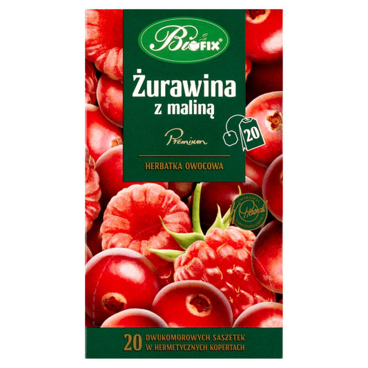 Bifix Premium Herbatka owocowa żurawina z maliną 40 g (20 x 2 g)