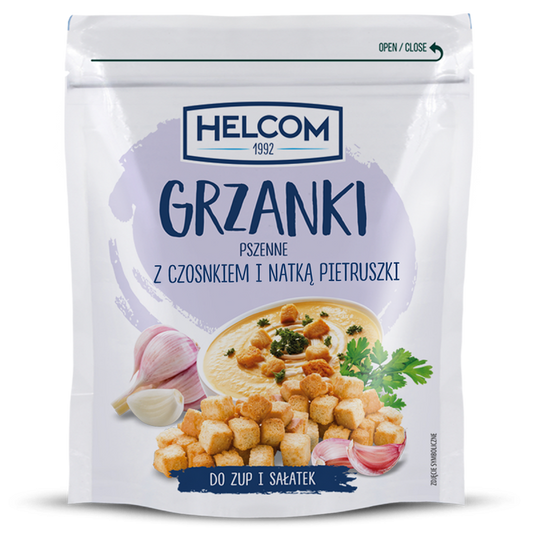Grzanki pszenne z czosnkiem i natką pietruszki 100 g HELCOM