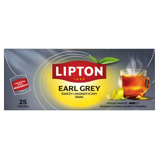 Lipton Earl Grey Herbata czarna aromatyzowana 37,5 g (25 torebek)