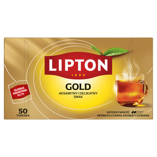 Lipton Gold Herbata czarna aromatyzowana 75 g (50 torebek)